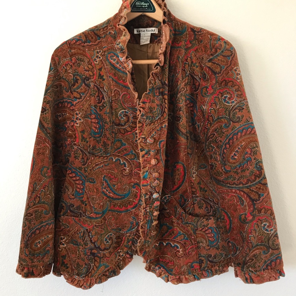 Katie Todd 70s style paisley jacket blazer